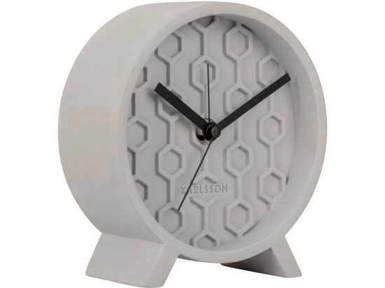 Ρολόι Επιτραπέζιο - Ξυπνητήρι Honeycomb KA5870GY 13x6x15cm Grey Karlsson Τσιμέντο