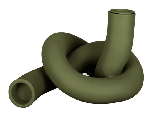 Κηροπήγιο Knot Single PT3881MG 13,3x10cm Green Present Time Κεραμικό