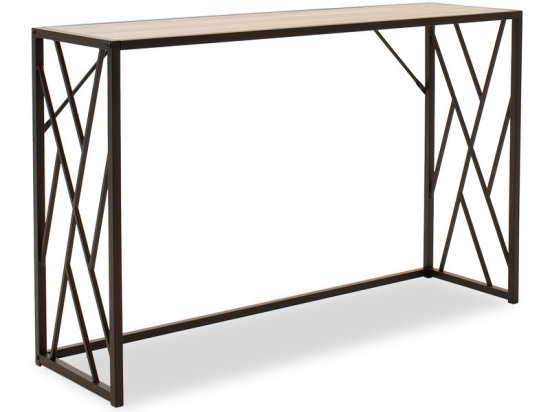 Κονσόλα Ivy pakoworld χρώμα καρυδί-μαύρο 120x35x75εκ