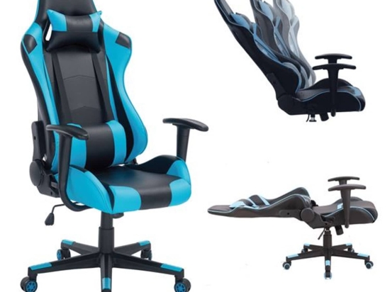Gaming Πολυθρόνα Pvc BF8000 ΕΟ576 Μαύρο/Μπλε 67x63/134x125/135cm