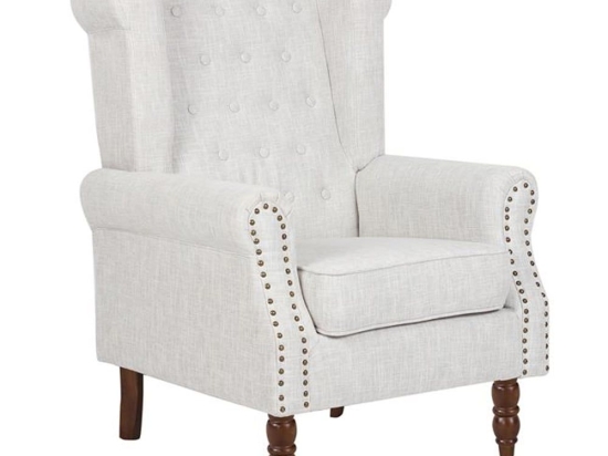 Πολυθρόνα Rosy Ε7118,3 Ύφασμα Εκρού 77x86x106 cm Ξύλο,Ύφασμα
