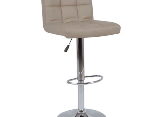 Σκαμπό Bar Lino ΕΜ412,5 Pu Cappuccino 44x50 H.92/113 cm Σετ 2τμχ Μέταλλο,Τεχνόδερμα