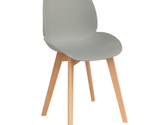 Καρέκλα Moris Light Grey 10-0078 49X56X83cm Ξύλο,Πολυπροπυλένιο