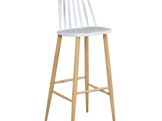 Σκαμπό Mirella Λευκό 20-0222 45X50X75/107cm Μέταλλο,Πολυπροπυλένιο