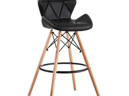 Σκαμπό Μπαρ Margo Black 10-0131 55Χ55Χ72/99cm Μέταλλο,Τεχνόδερμα,Ξύλο