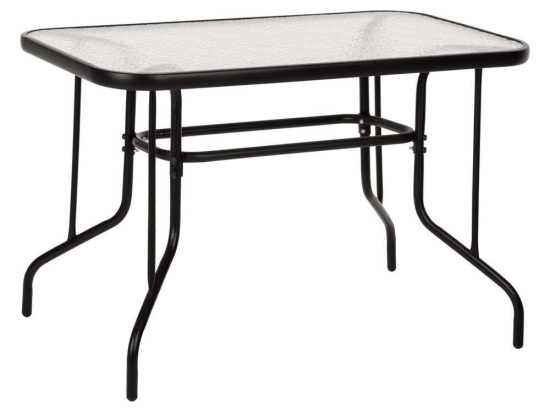 Τραπέζι Adam HM5020.03 110x60x71cm Μεταλλικό Black