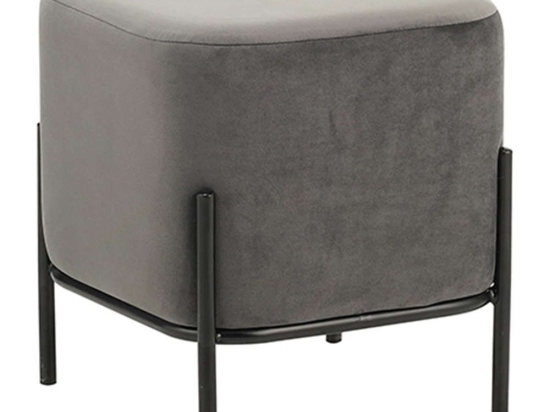 Σκαμπό Bella/S 40.0143 36x36x38cm Βελούδινο Grey Zita Plus
