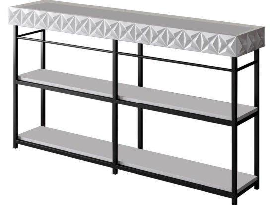 Κονσόλα PWF-0629 pakoworld λευκό-μαύρο 152x32x83εκ
