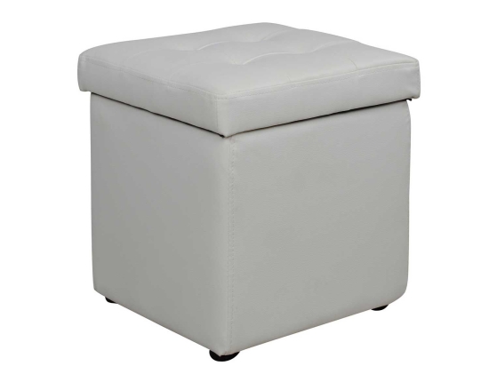 Σκαμπω Με Αποθηκευτικο Χωρο Pu Λευκο Cube Hm224.02 Τεχνόδερμα