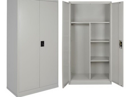 Ντουλάπα Μεταλλική Hm5116 Με Χώρισμα Δίφυλλη Grey 90x45x181εκ. Δίφυλλη Μέταλλο