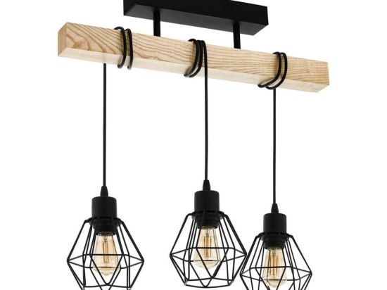 Φωτιστικό Οροφής Townshend 5 43131 Black-Brown Eglo Μέταλλο,Ξύλο