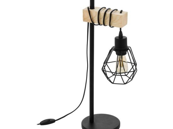 Φωτιστικό Επιτραπέζιο Townshend 5 43136 Black-Brown Eglo Μέταλλο,Ξύλο