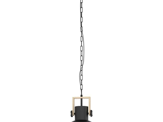 Φωτιστικό Οροφής Κρεμαστό Lubenham 43162 Black-Brown Eglo Μέταλλο,Ξύλο
