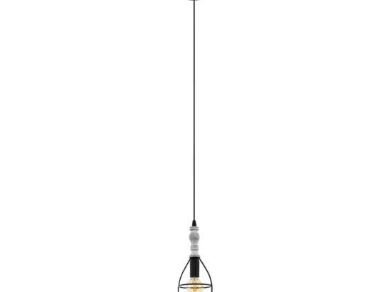 Φωτιστικό Οροφής Κρεμαστό Itchington 33016 Grey-Black Eglo Μέταλλο,Ξύλο
