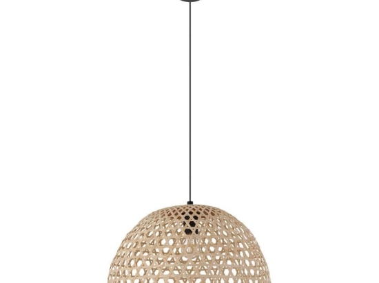 Φωτιστικό Οροφής Κρεμαστό Claverdon 43254 Natural-Black Eglo Μέταλλο,Ξύλο