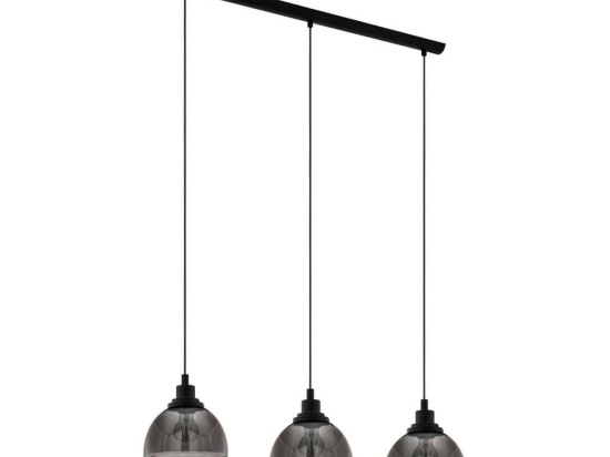 Φωτιστικό Οροφής Ράγα Beleser 98384 Black-Clear Eglo Μέταλλο,Γυαλί