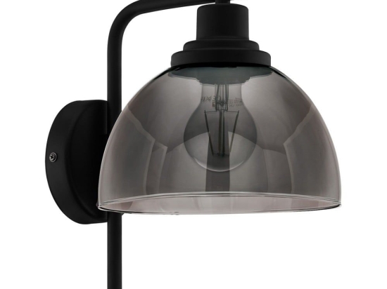 Φωτιστικό Τοίχου - Απλίκα Beleser 98385 Black-Clear Eglo Μέταλλο,Γυαλί