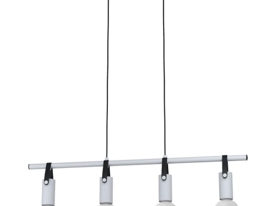 Φωτιστικό Οροφής Ράγα Apricale 98282 Grey-Black Eglo Μέταλλο, Δέρμα