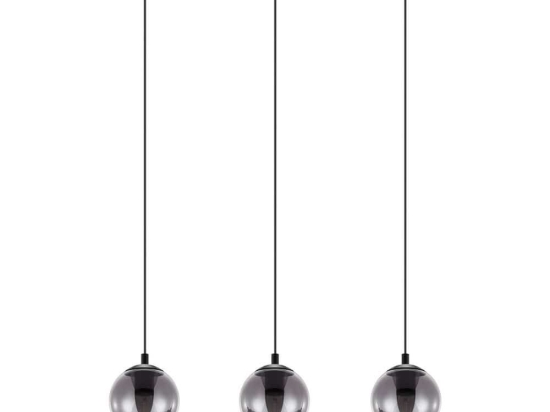 Φωτιστικό Οροφής Ράγα Ariscani 98652 Black-Clear Eglo Μέταλλο,Γυαλί