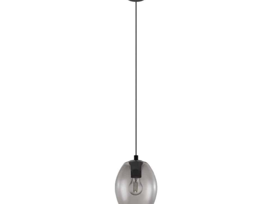Φωτιστικό Οροφής Κρεμαστό Cadaques 98582 Black-Clear Eglo Μέταλλο,Γυαλί