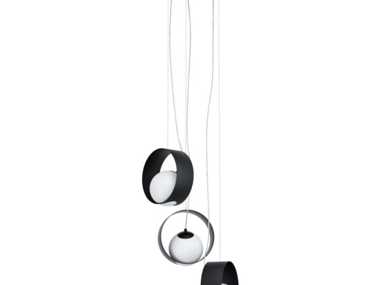 Φωτιστικό Οροφής Κρεμαστό Camargo 98441 White-Black Eglo Μέταλλο,Γυαλί