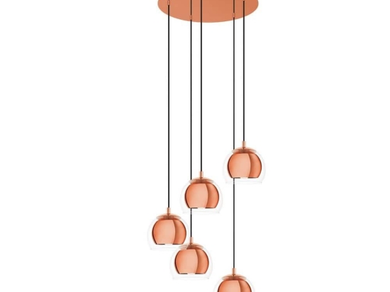 Φωτιστικό Οροφής Κρεμαστό Rocamar 1 98595 Copper Eglo Μέταλλο,Γυαλί