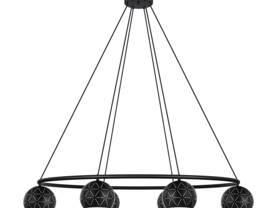 Φωτιστικό Οροφής Κρεμαστό Cantallops 98456 Black Eglo Μέταλλο