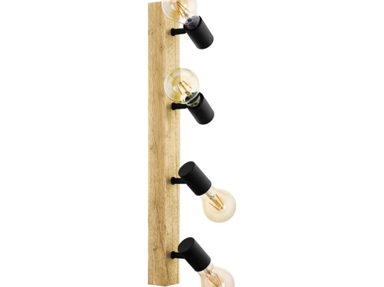 Φωτιστικό Οροφής Spot Townshend 3 98114 Brown-Black Eglo Μέταλλο,Ξύλο