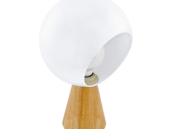 Φωτιστικό Επιτραπέζιο Mamblas 98278 White-Brown Eglo Μέταλλο,Ξύλο