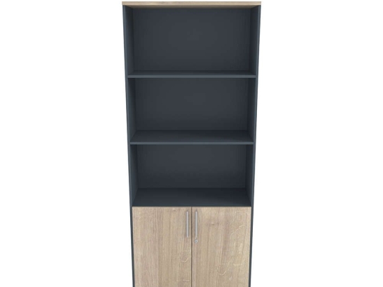 Βιβλιοθήκη 2Πόρτες Block 200 Sonoma-Dark Grey 80x40x200cm 24-0494