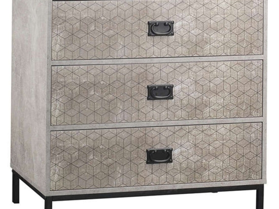 Κομότα 3Συρτάρια Rubik Cement-Black 80x40x80cm 09-0953 Μοριοσανίδα, Μέταλλο
