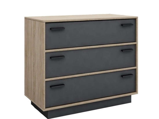 Κομότα Image 3Συρτάρια Sonoma-Dark Grey 90x45x78cm 09-0516 Μελαμίνη