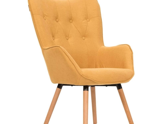 Πολυθρόνα Style Yellow 68x73x107cm 01-1577 Ξύλο,Ύφασμα