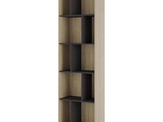 Βιβλιοθήκη Maze 60 24-0583 60x30xH210cm Sonoma - Dark Grey Μελαμίνη