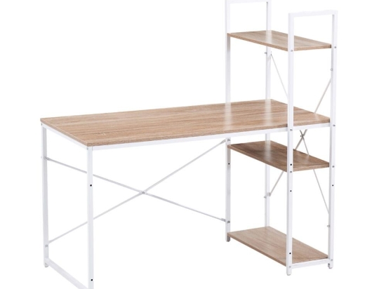 Γραφείο Με Βιβλιοθήκη Torre 28-0230 120x60xH121cm Sonoma - White