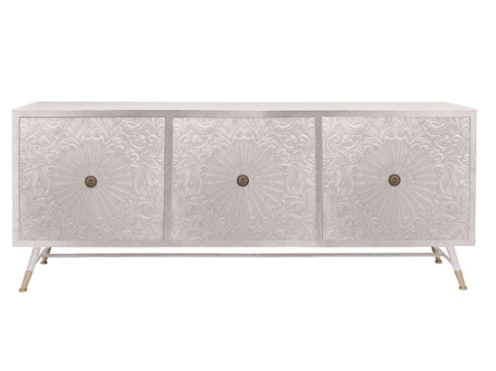 Μπουφές Margaret 05-0481 Με 3 Πόρτες 180x40x80cm White-Gold