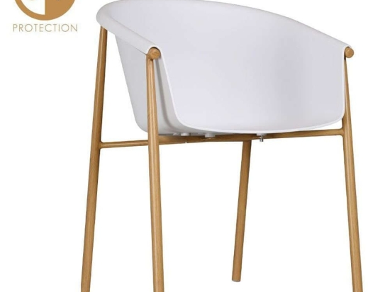 Πολυθρόνα Carina 27-0158 59x57x80cm White-Natural Μέταλλο,Πολυπροπυλένιο
