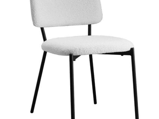 Καρέκλα Nature 03-1054 46x57x78cm White-Black Μέταλλο,Ύφασμα