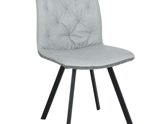 Καρέκλα Due Facce 03-1015 60x46x88cm Cream-Grey Μέταλλο,Ύφασμα