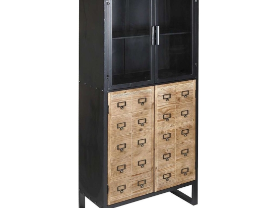 Βιτρίνα FOP211 Sonoma-Black 73x35,5x155 Espiel Ξύλο