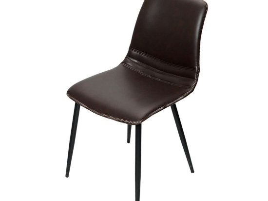 Καρέκλα XEL103K2 D.Brown 46x58x71cm Espiel Σετ 2τμχ Μέταλλο,Τεχνόδερμα