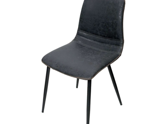 Καρέκλα XEL104K2 D.Grey 46x58x71cm Espiel Σετ 2τμχ Μέταλλο,Τεχνόδερμα