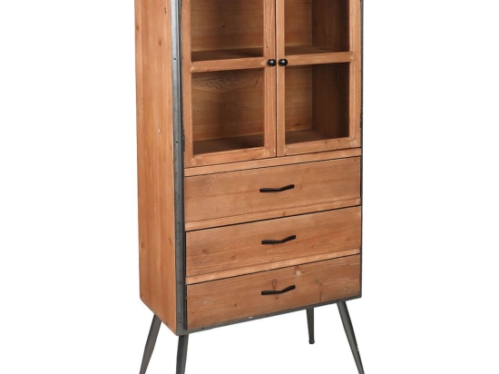 Μπουφές Ξύλινο FOP113 Walnut 70,5x35x153cm Espiel Μέταλλο,Ξύλο