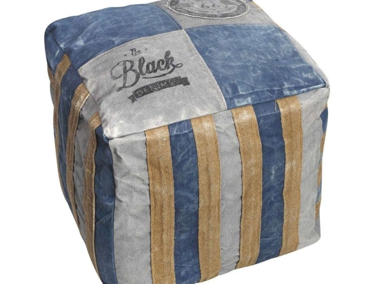 Πουφ PUF103 Grey-Blue 40x40x40cm Espiel Ύφασμα