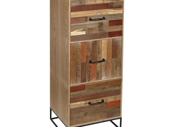 Συρταριέρα FOP214 Oak 40x35x100cm Espiel Μέταλλο,Ξύλο