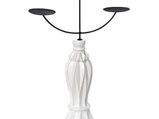 Κηροπήγιο 3 Θέσεων GIO104K2 Λευκό Ματ 44,7x34x10,5cm Espiel Κεραμικό