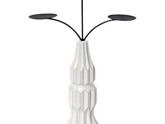 Κηροπήγιο 3 Θέσεων GIO105K2 Λευκό Ματ 44,5x34,2x11cm Espiel Κεραμικό