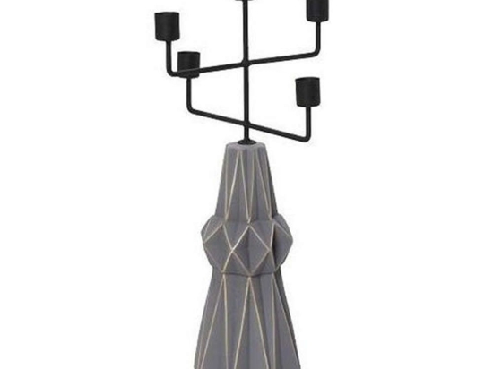 Κηροπήγιο 5 Θέσεων GIO110K2 Γκρι Ματ 41,3x21x21cm Espiel Κεραμικό