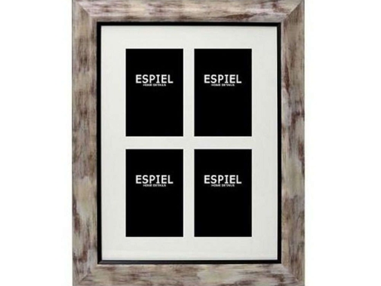 Κορνίζα 4πλη 10x15cm ECO340 Λευκό Πατίνα 48,5x38,5x1,5cm Espiel Ξύλο