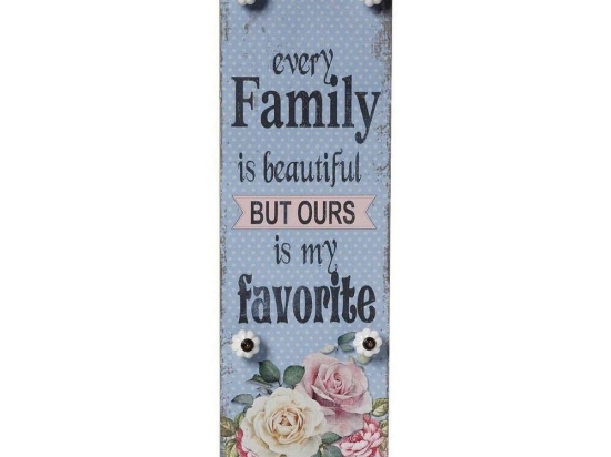 Κρεμάστρα Family 4 Θέσεων NIK226 Γαλάζια 60x20x5cm Espiel Ξύλο
